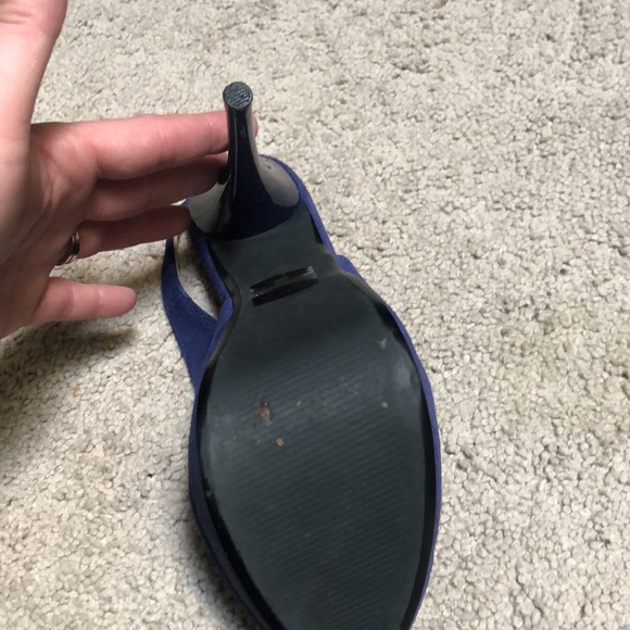 Colin Stuart blue peep toe sling back pump - Picture 6 of 6